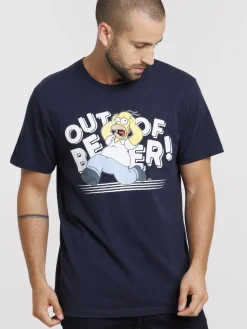T-shirt Homer Simpson marine navy homme