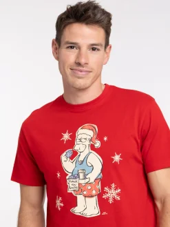 T-shirt Homer Simpson rouge homme