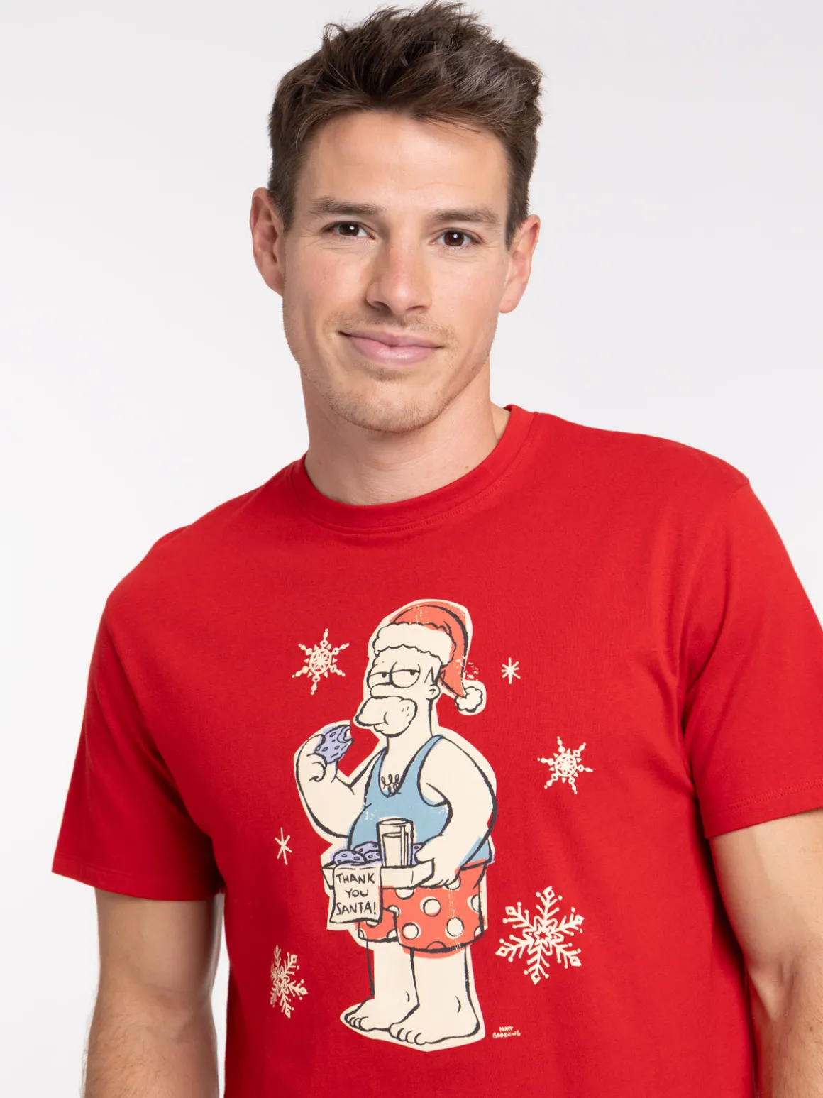 T-shirt Homer Simpson rouge homme