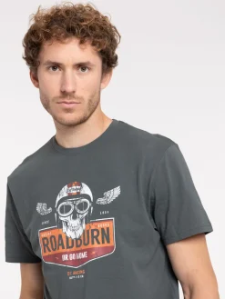 T-shirt homme imprimé gris ardoise