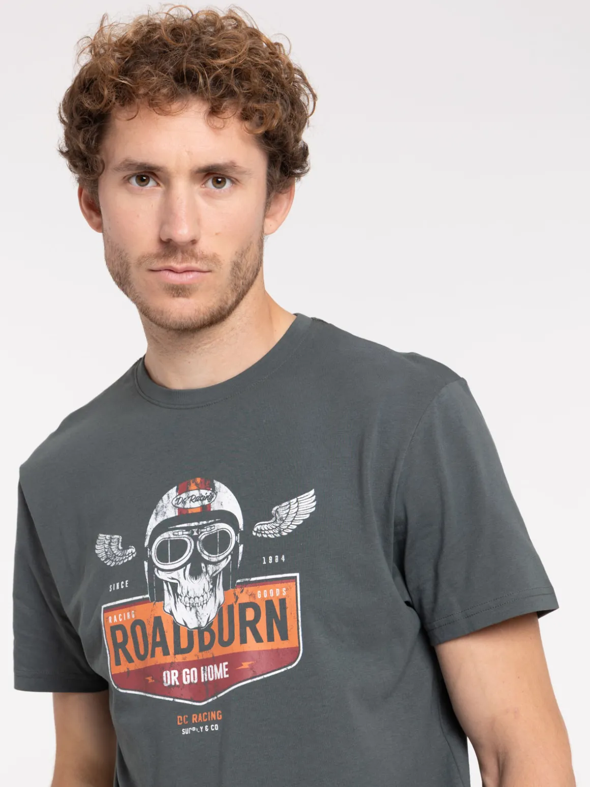 T-shirt homme imprimé gris ardoise