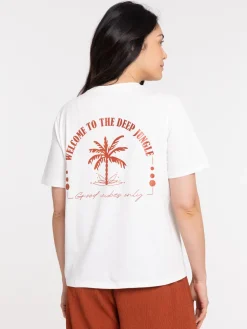 T-shirt imprimé écru femme