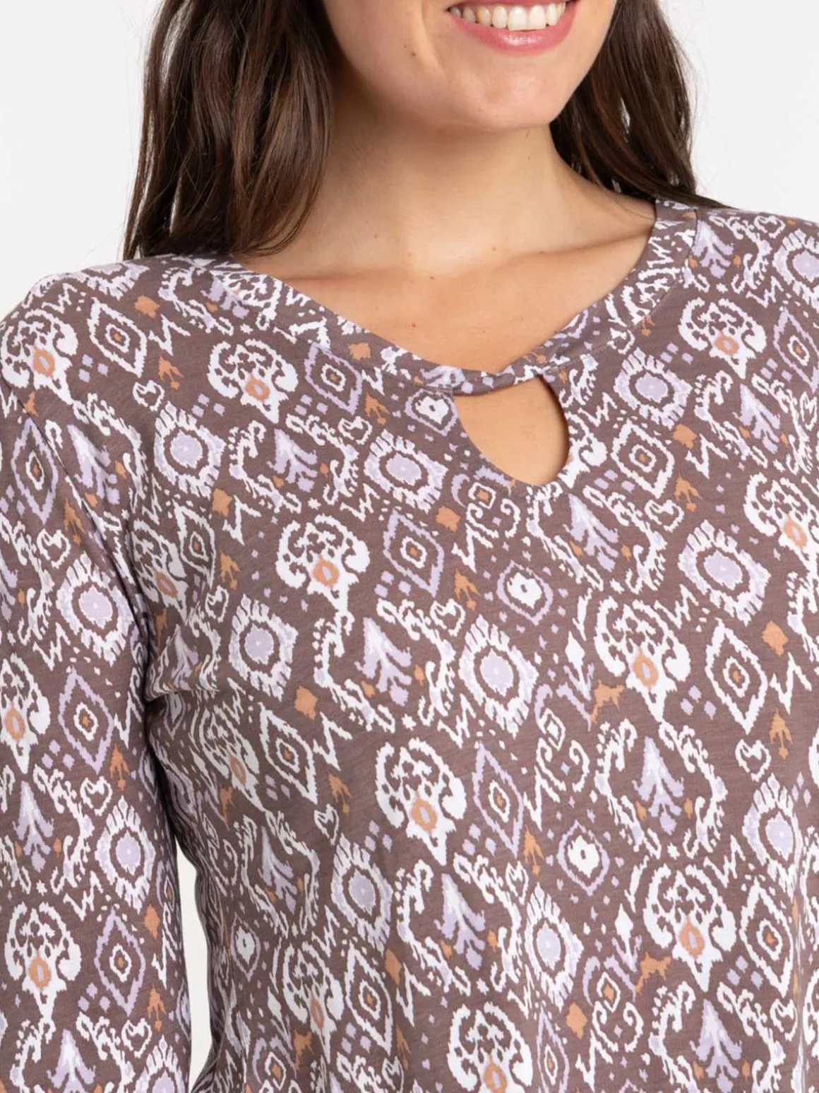 T-shirt imprimé ethnique femme