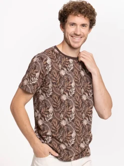 T-shirt imprimé feuillage homme
