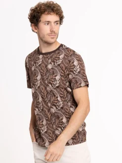 T-shirt imprimé feuillage homme