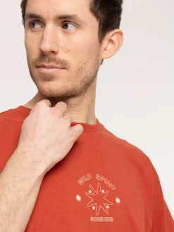 T-shirt loose tomette imprimé homme