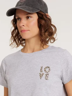 T-shirt love léopard femme