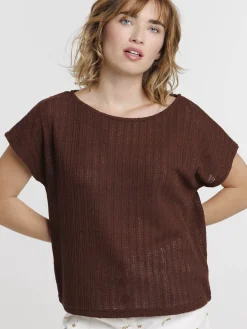 T-shirt maille ajourée femme