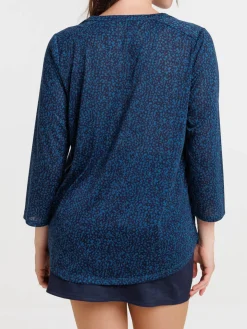 T-shirt manches 3/4 fleuri femme