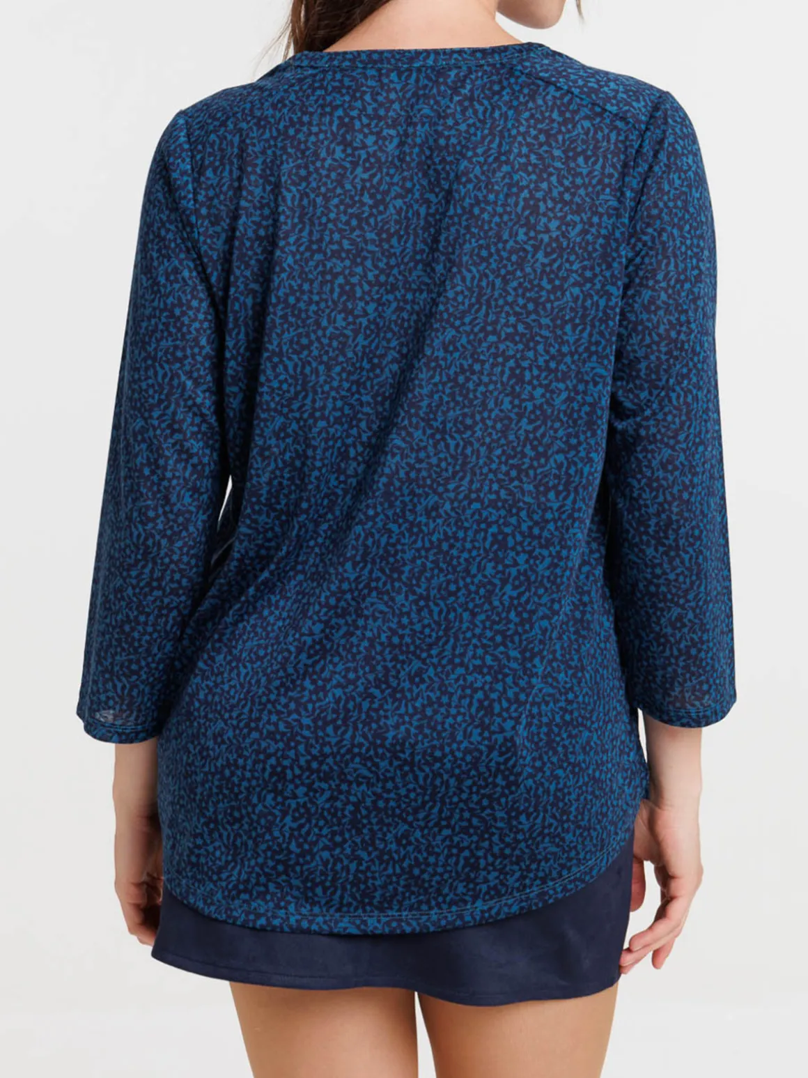 T-shirt manches 3/4 fleuri femme