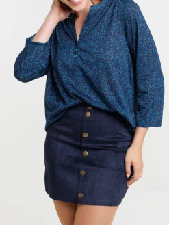 T-shirt manches 3/4 fleuri femme