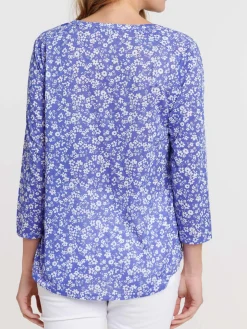 T-shirt manches 3/4 fleuri femme