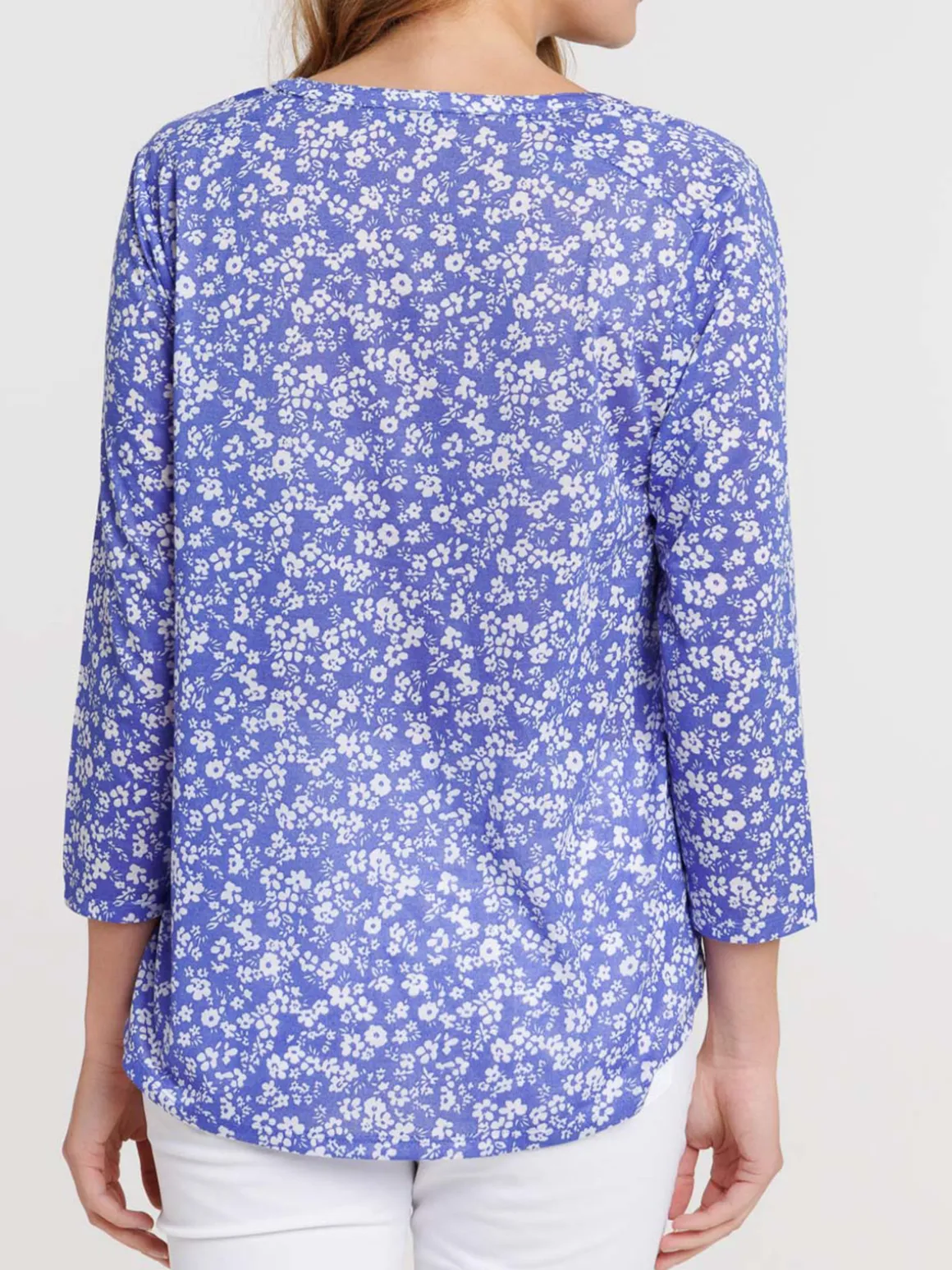 T-shirt manches 3/4 fleuri femme