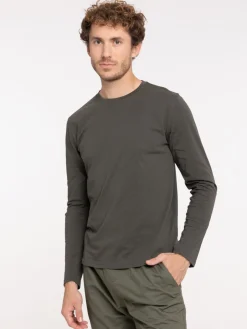 T-shirt manches longues kaki homme