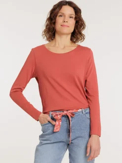 T-shirt manches longues marsala femme