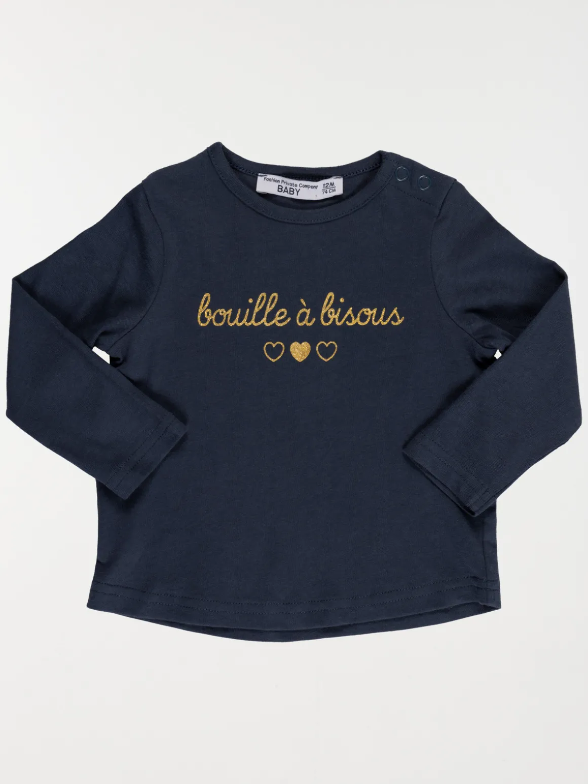T-shirt marine message fille (3-36M)