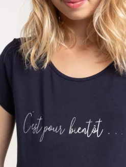 T-shirt maternité marine femme