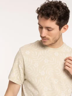 T-shirt motif feuillage tropical homme