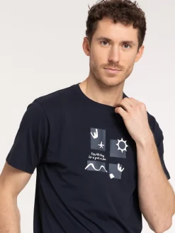 T-shirt motif graphique et message homme