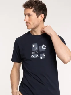 T-shirt motif graphique et message homme
