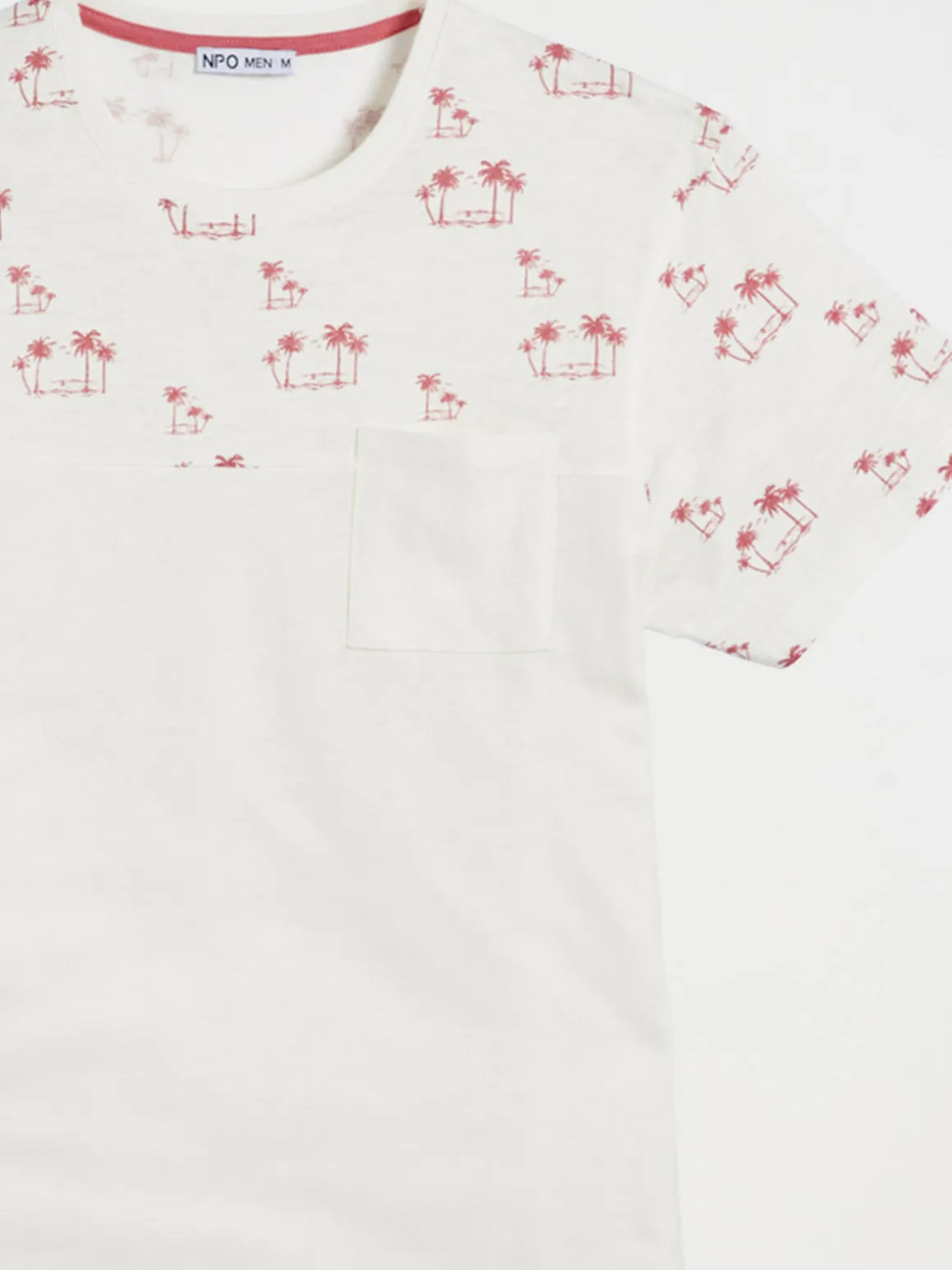 T-shirt motif palmier et poche homme