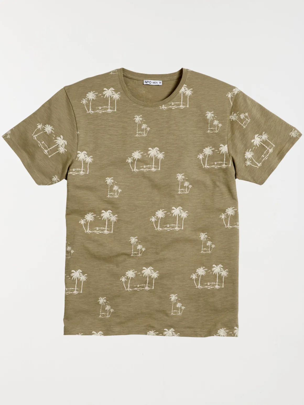 T-shirt motif palmier tilleul homme