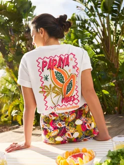 T-shirt motif papaya femme