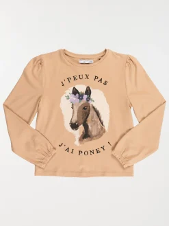 T-shirt motif poney fille (3-12A)