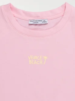 T-shirt motif rose poudre fille (XXS-M)