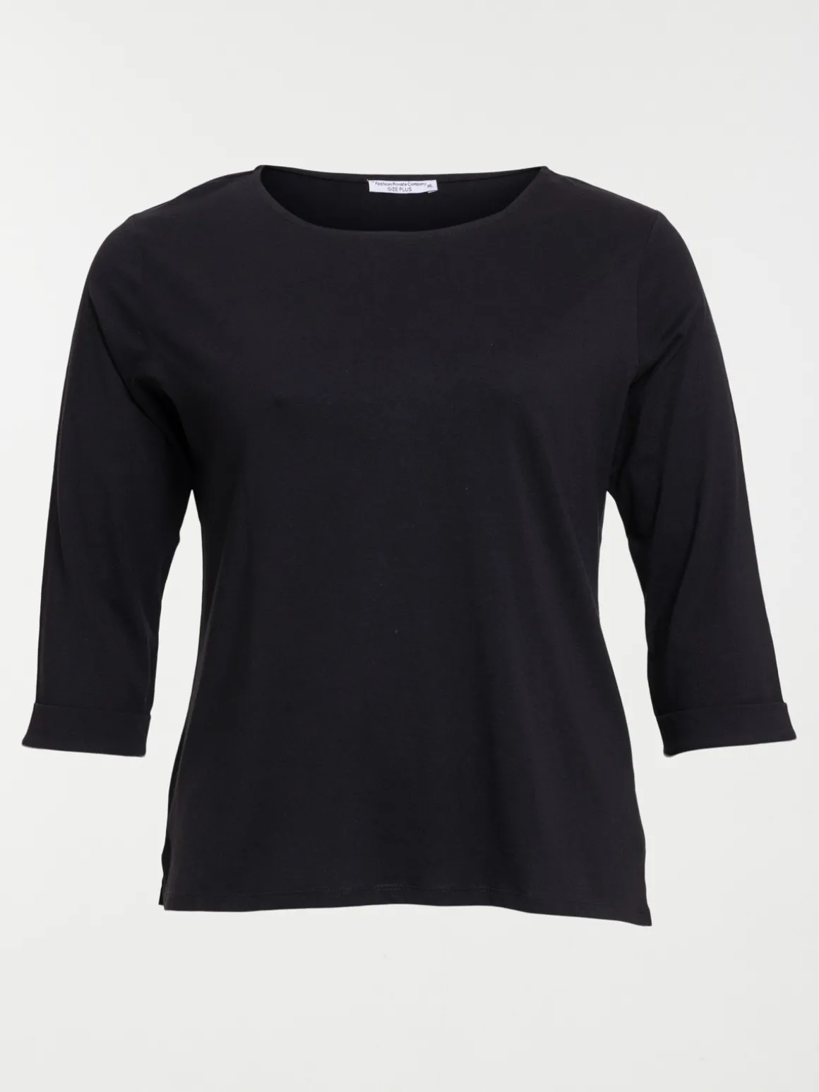 T-shirt noir coton grande taille femme