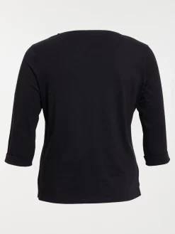 T-shirt noir coton grande taille femme