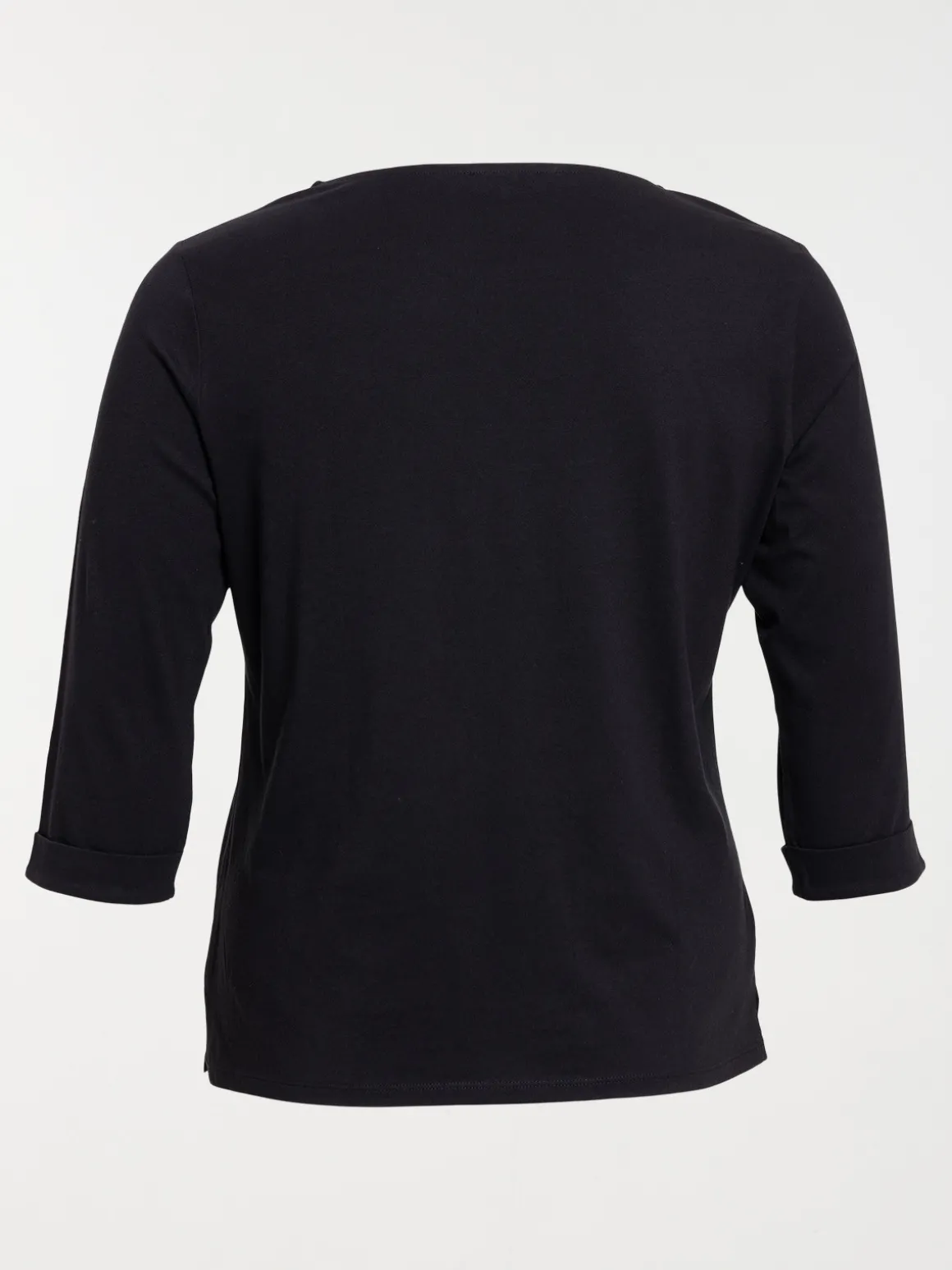 T-shirt noir coton grande taille femme