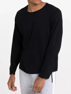 T-shirt noir manches longues homme