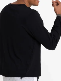 T-shirt noir manches longues homme