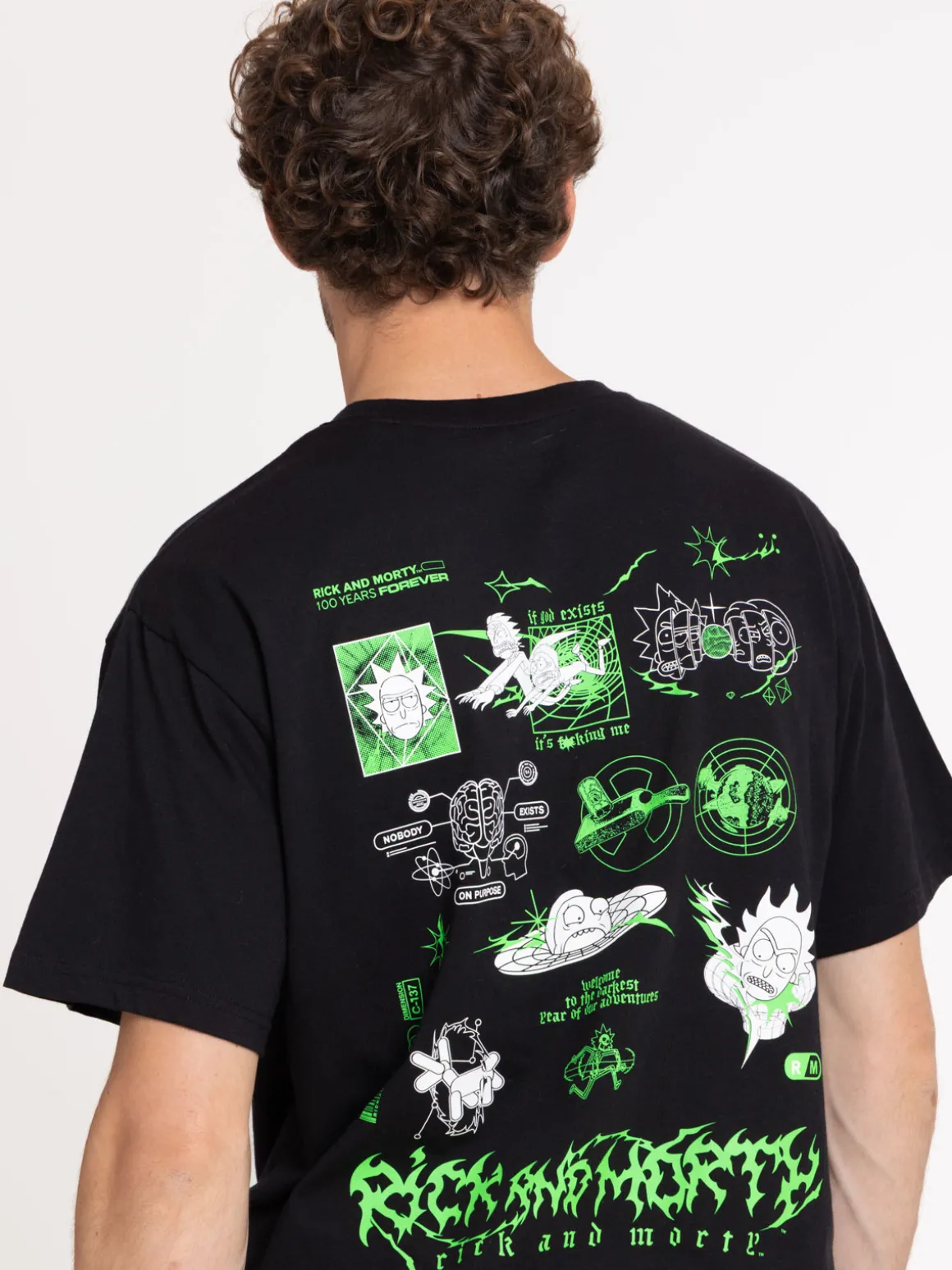 T-shirt noir Rick et Morty homme