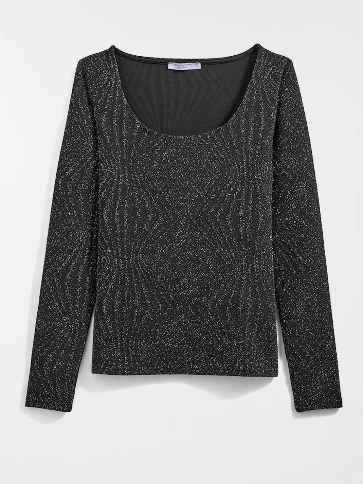 T-shirt pailleté manches longues femme