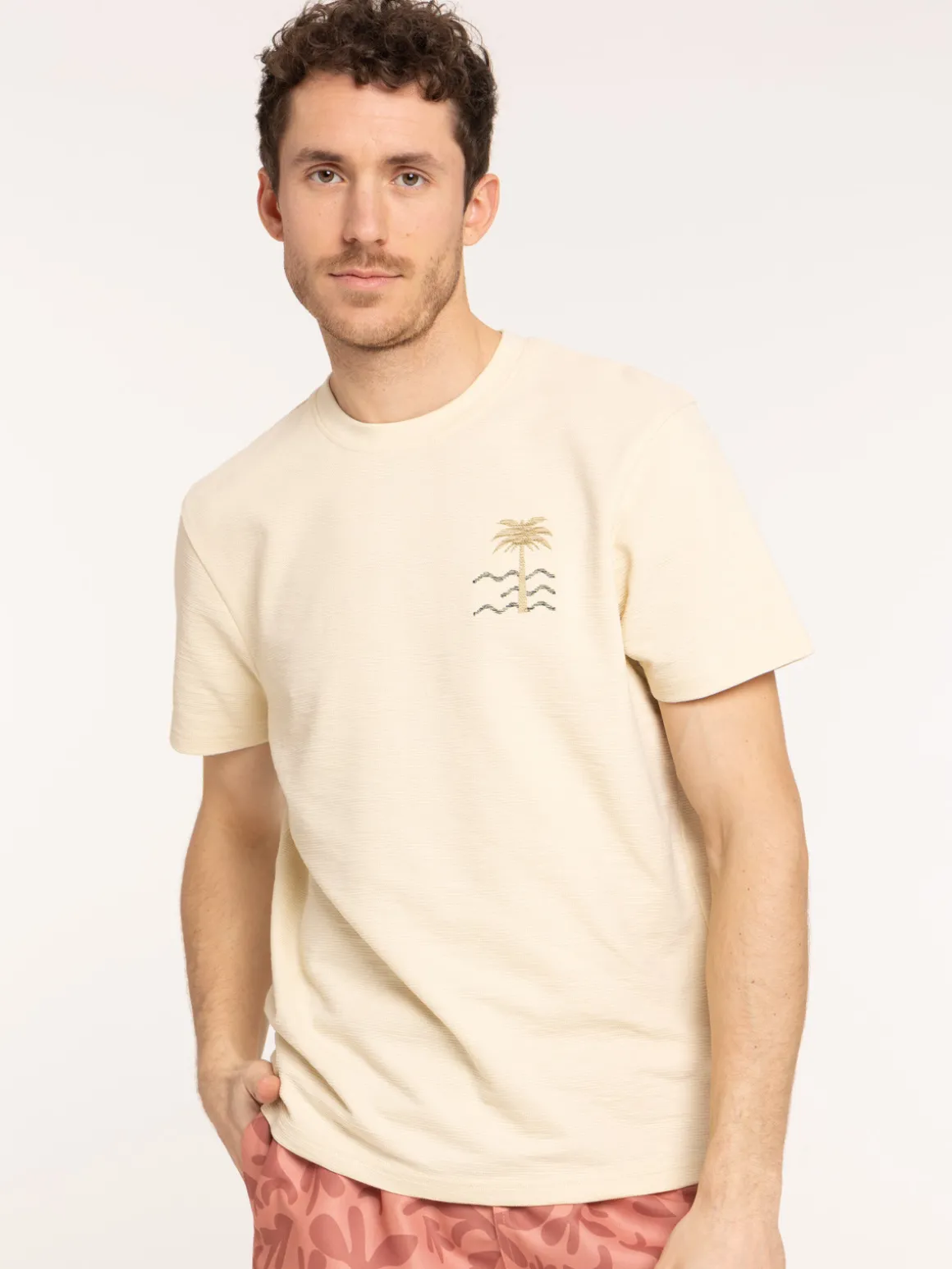 T-shirt palmier col rond homme