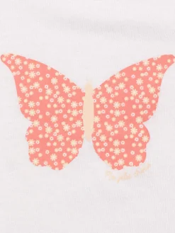 T-shirt papillon fille blanc (3-24M)