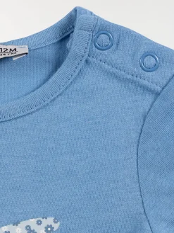 T-shirt papillon fille bleu vif (3-24M)