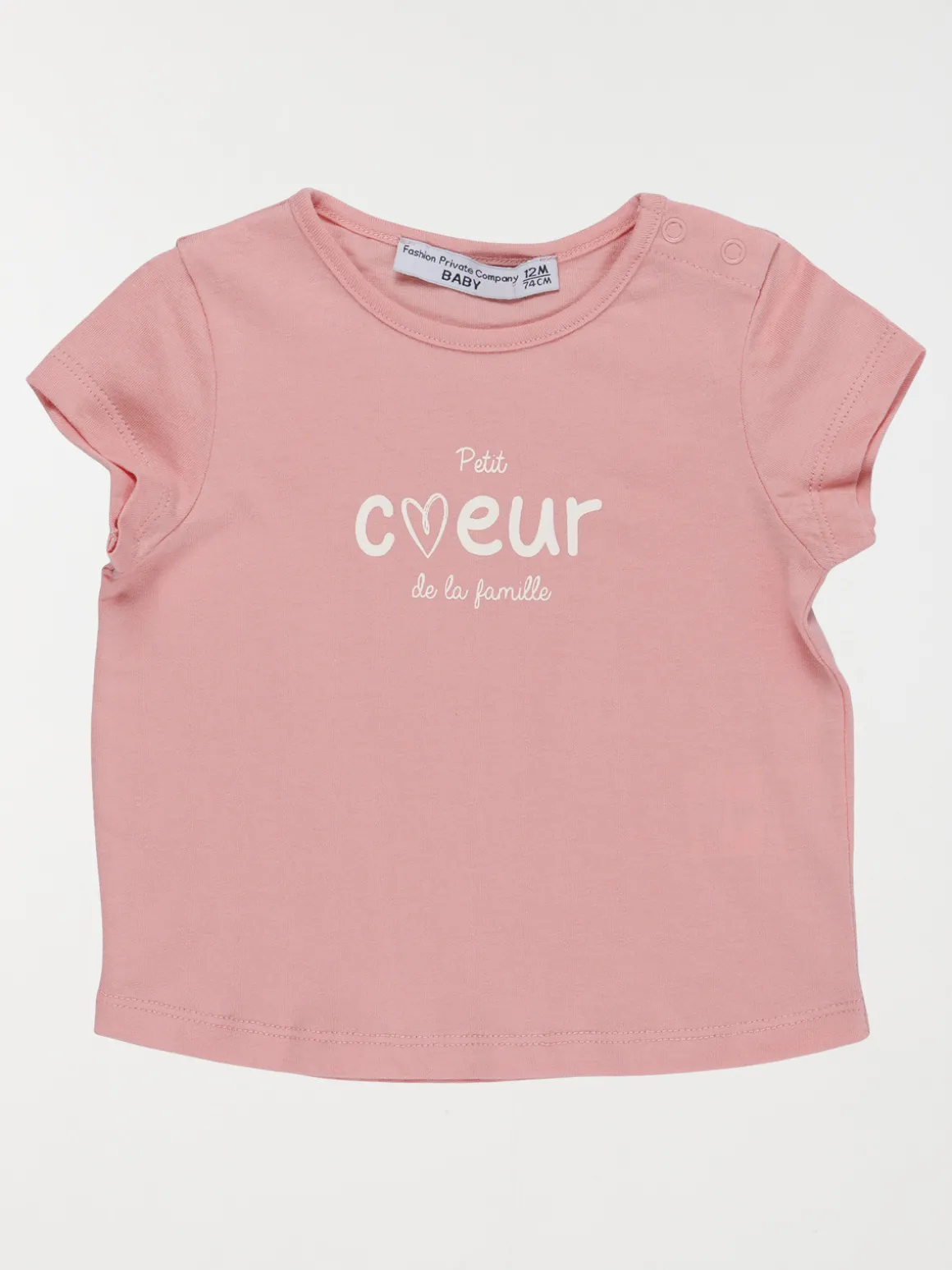 T-shirt petit coeur fille (3-36M)