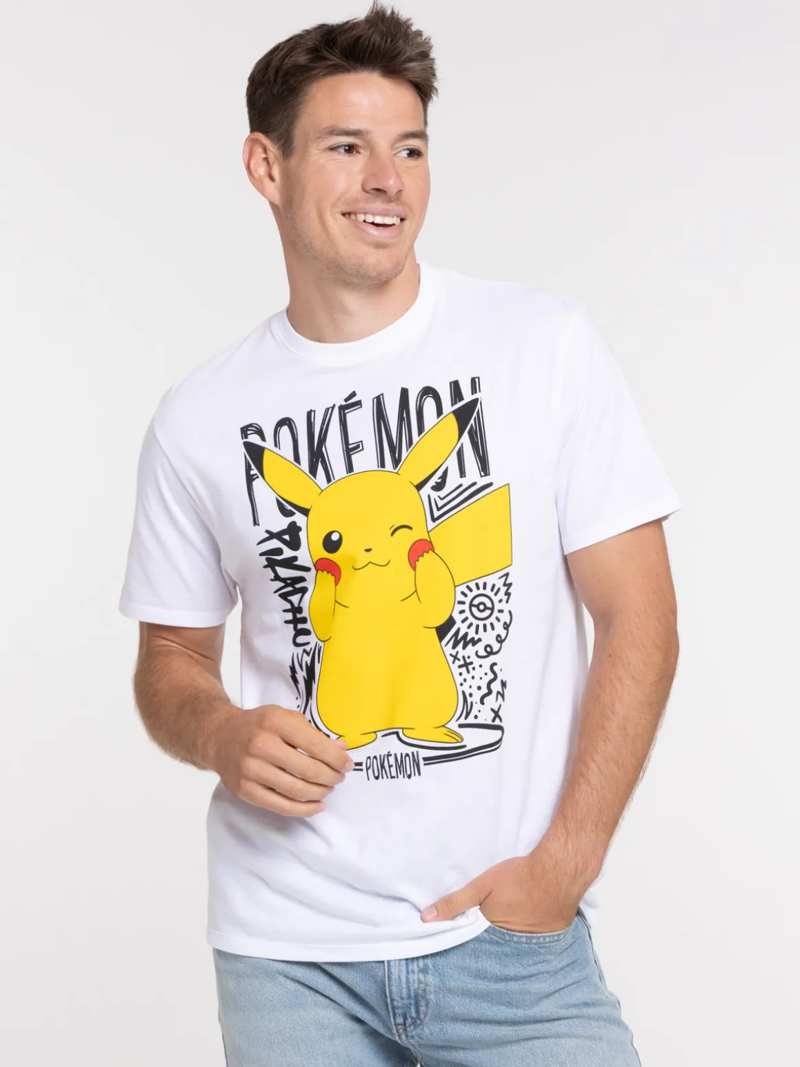 T-shirt Pokémon blanc homme
