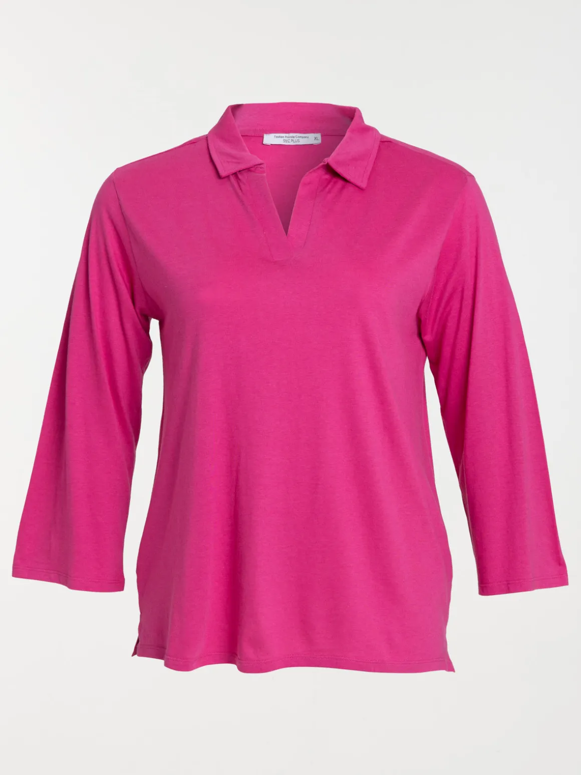 T-shirt polo fushia grande taille femme