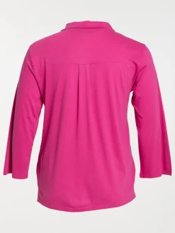 T-shirt polo fushia grande taille femme