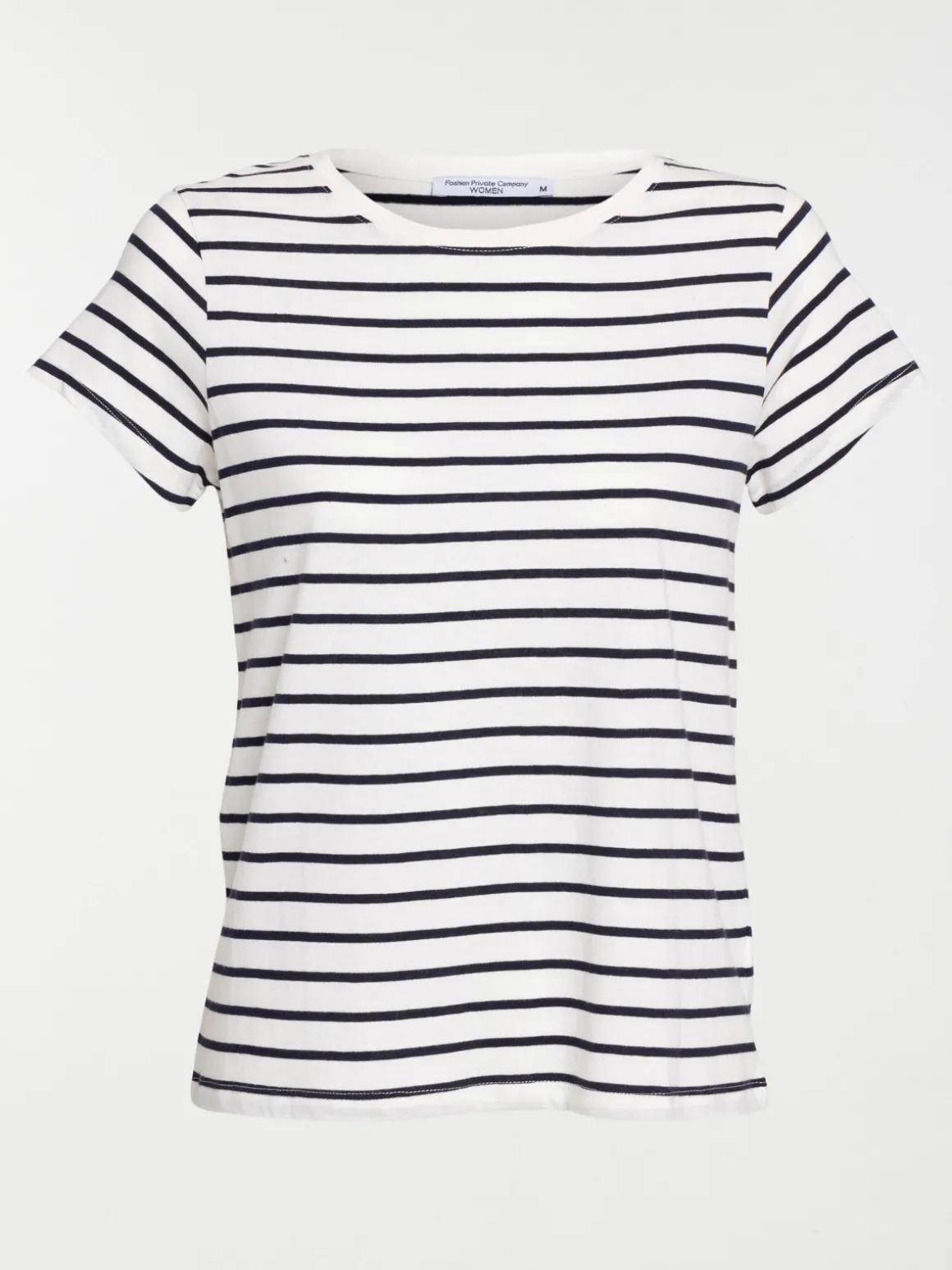 T-shirt rayé écru et navy femme