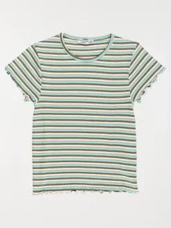 T-shirt rayé côtelé fille (XXS-M)