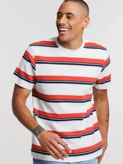 T-shirt rayé en coton homme