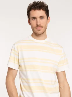 T-shirt rayé en coton homme