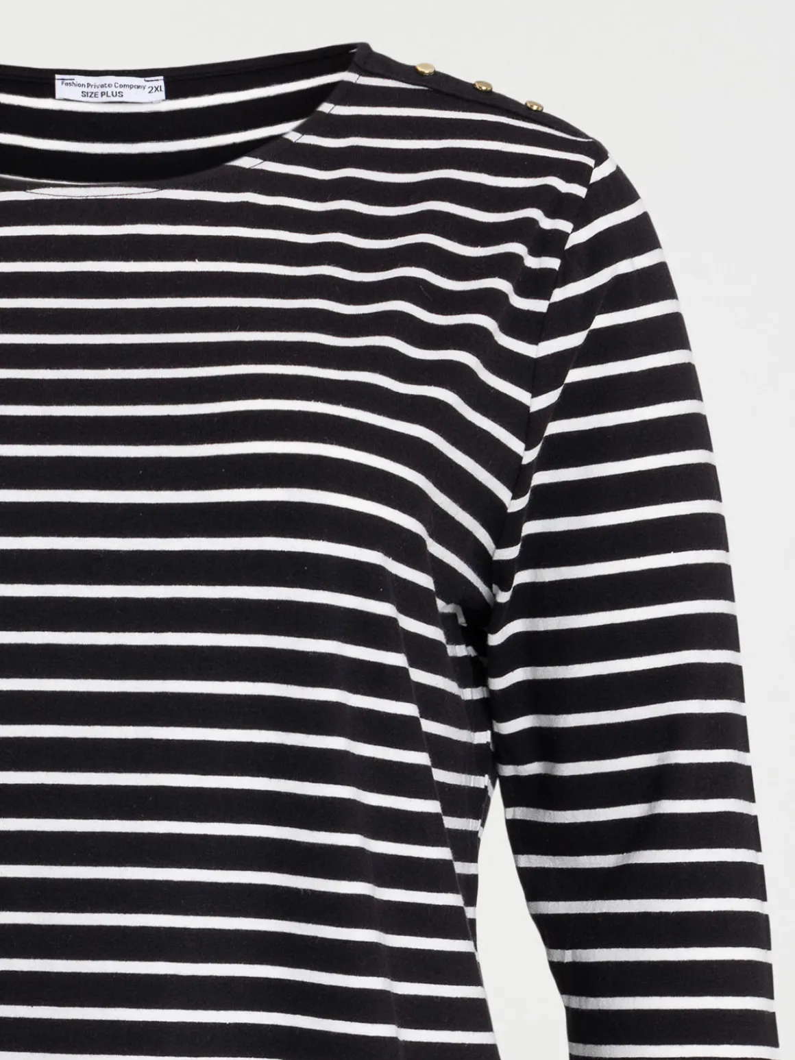 T-shirt rayé grande taille noir femme