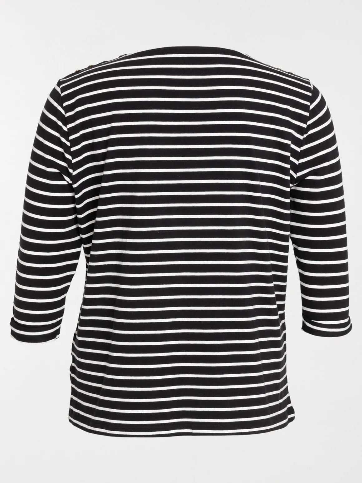 T-shirt rayé grande taille noir femme