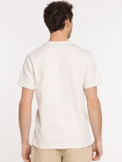 T-shirt rayé ivoire homme